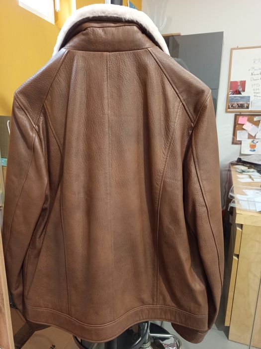 Ново оригинално кожено мъжко яке Teodor агнешка кожа!