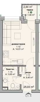 Продава се Едностаен апартамент в Несебър - 29 кв.м за 1329 €/кв.м - Снимка #1