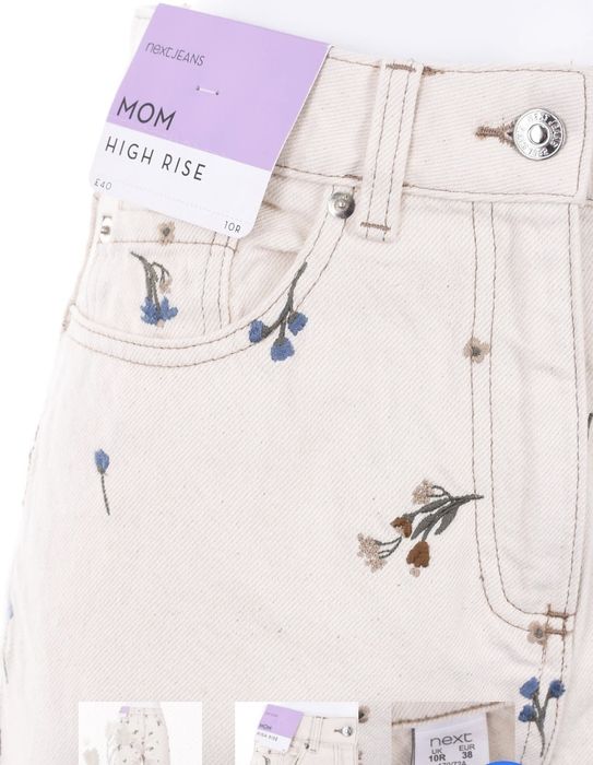 Blugi pantaloni  next albi florali