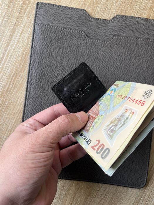 Clip magnetic pentru bani-piele de crocodil, lucrat manual-idee cadou