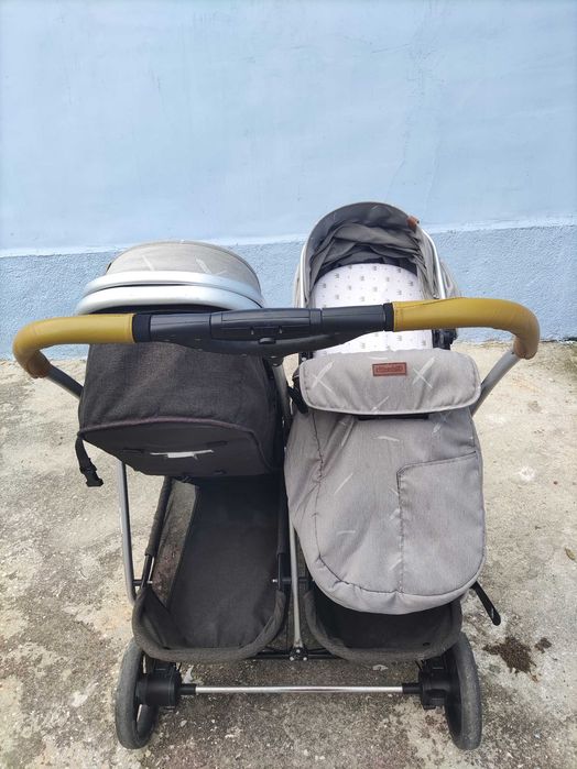 Количка за близнаци Chipolino Duo Smart + 2 столче / кошница за кола Chipolino Duo Smart