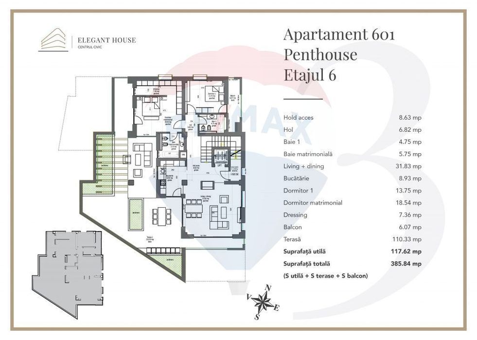 Penthouse de lux cu rooftop și lift privat I Elegant House Brașov