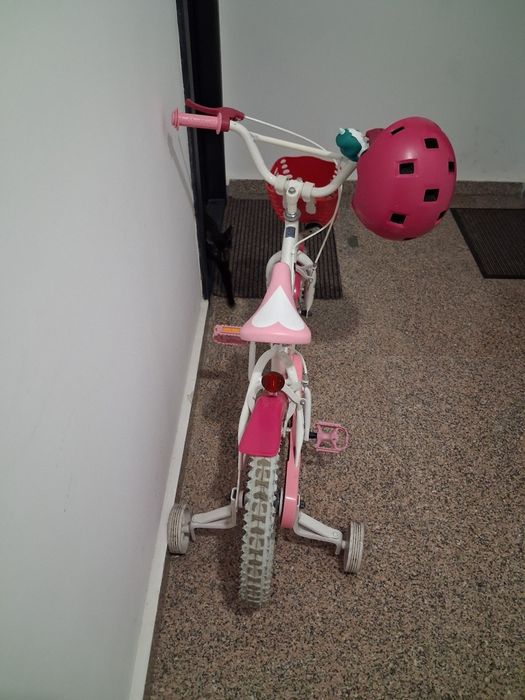 Bicicleta fetita  alb - roz 16'