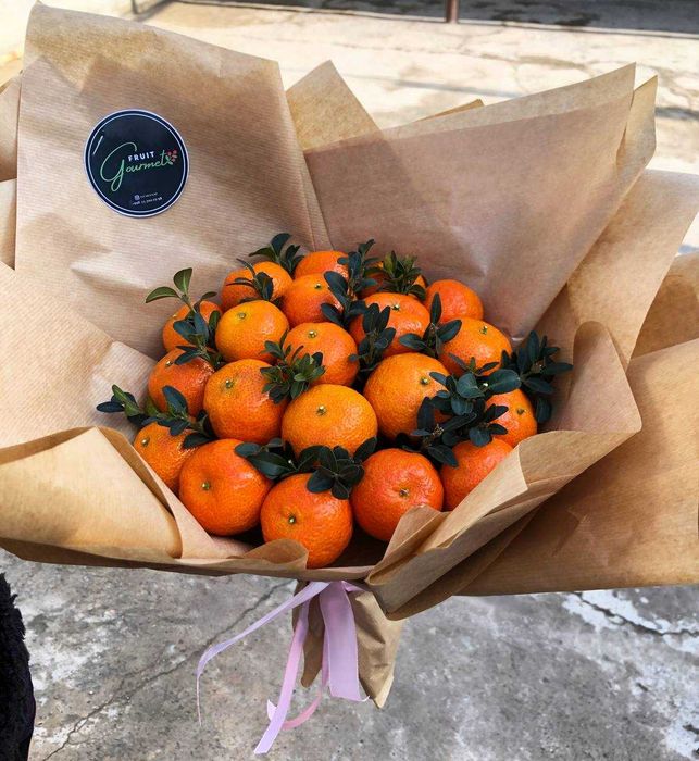 Букет из мандаринов mandarin buket Подарки для женщин Букет мандаринов