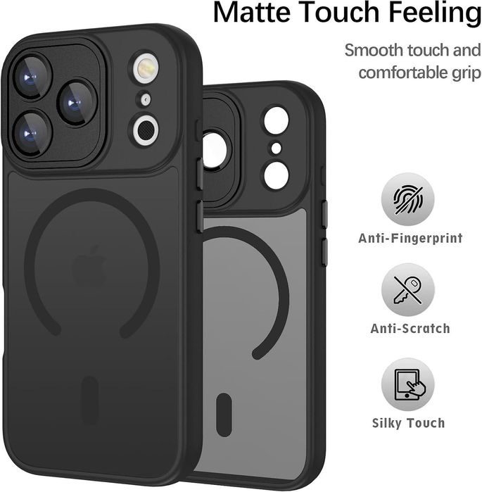 Матов magsafe кейс за apple iphone 17 pro със защита на камерите