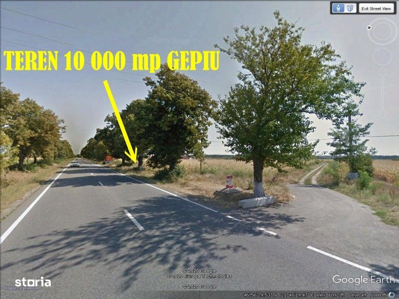 Teren intravilan Gepiu 10 000 mp Fs 174 metri drum E671 Oradea - Arad