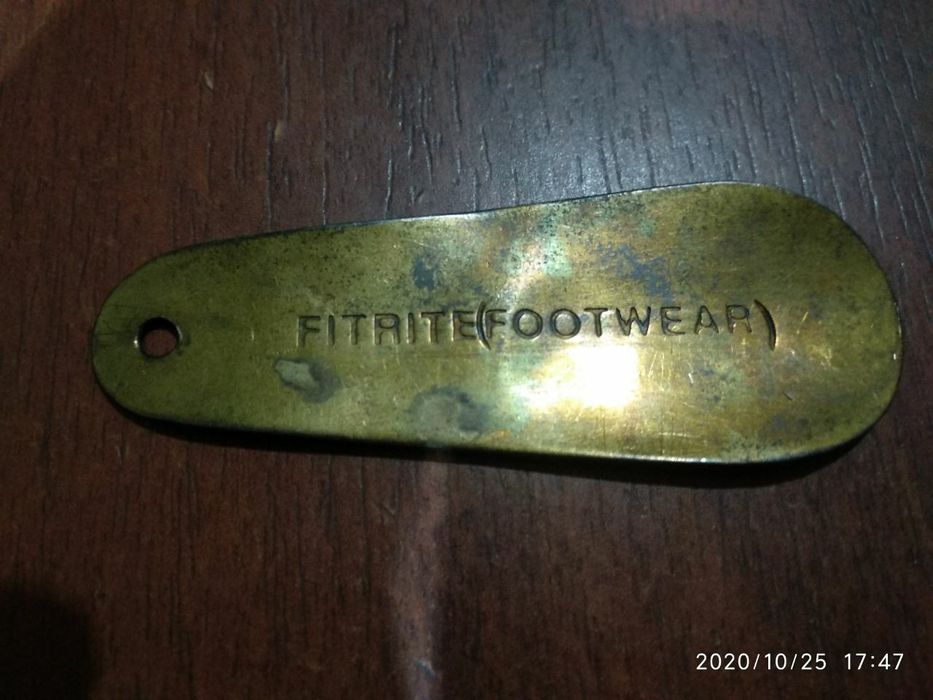 Ложка для обуви, карманная (1950г). "Fitrite Footwear" Made in England