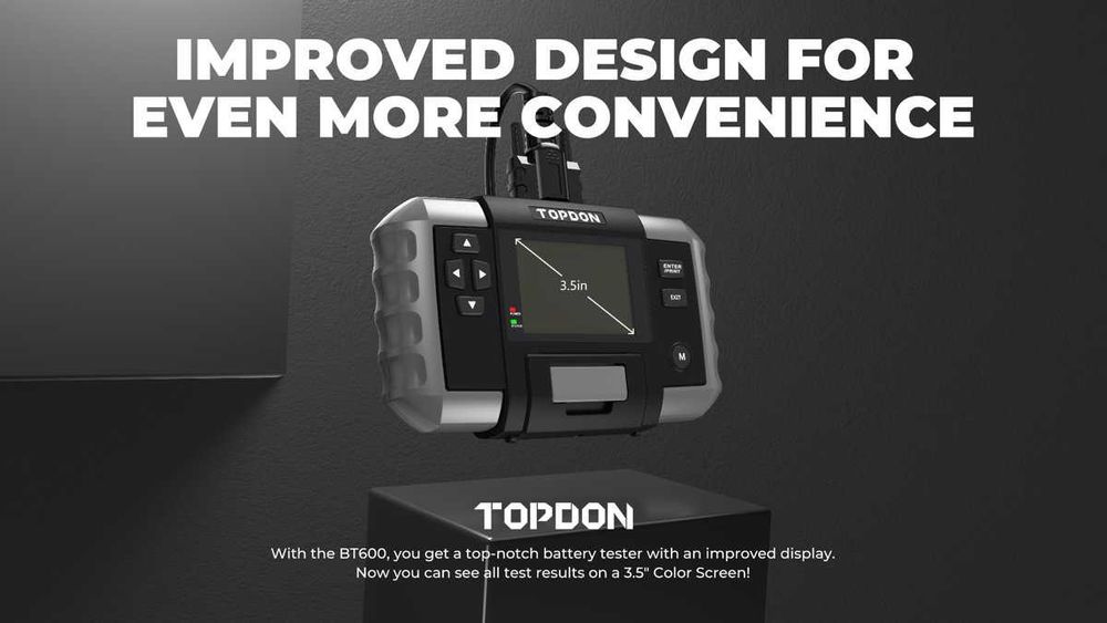 TOPDON BT600 12V–Професионален Тестер за Акумулатори с Вграден Принтер