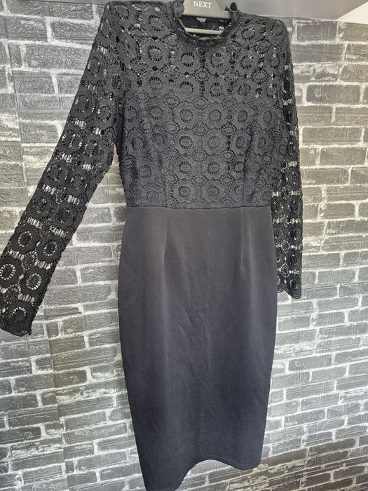 Rochie neagra croșetată  manual