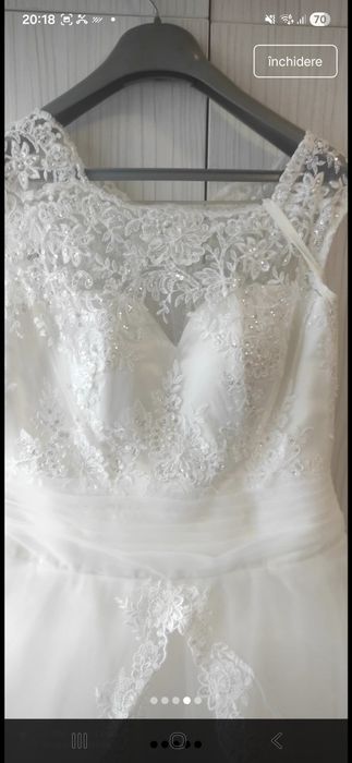 Rochie de mireasa în stare foarte bună, spălată si igienizat potrivită pentru o fata mărimea M, înălțime 158 cm cu tocuri   sau 165 fara