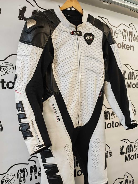 Costum moto piele cu cocoasa FLM marime 50