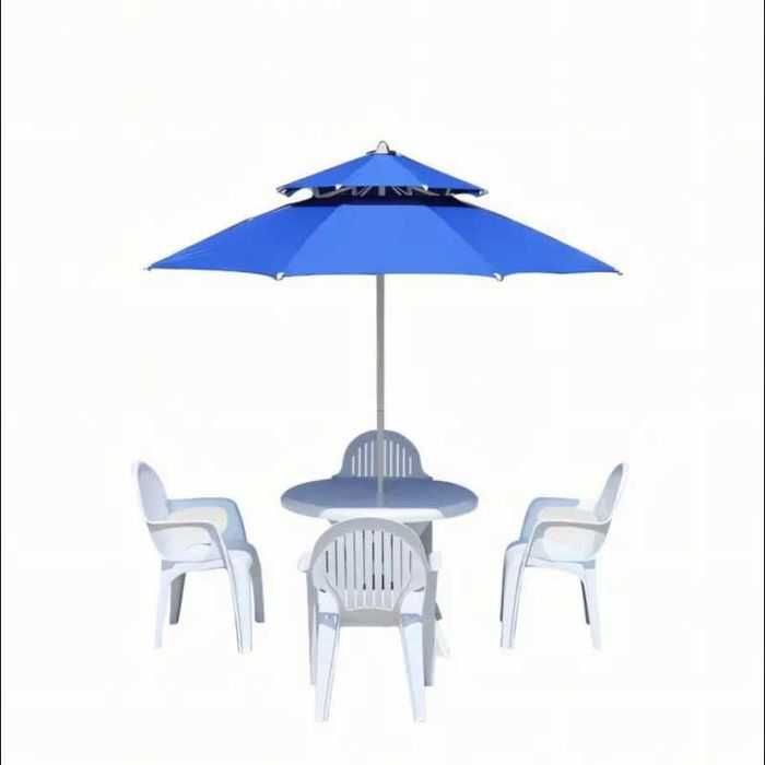 Градински/Плажен чадър с двоен покрив/отвор против вятър-усилен плат