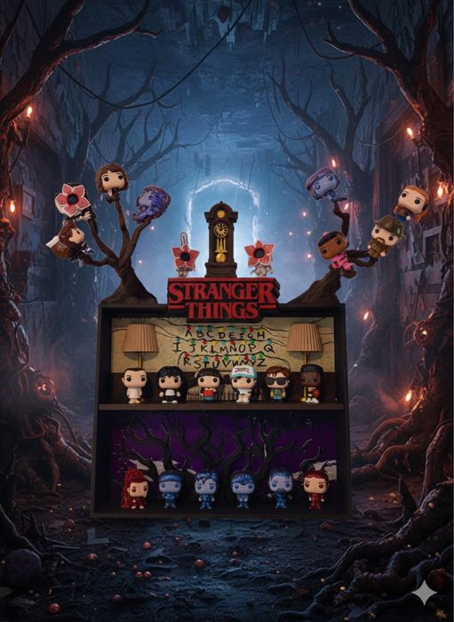 Suport etajera stand figurine jucarii Stranger Things kinder will