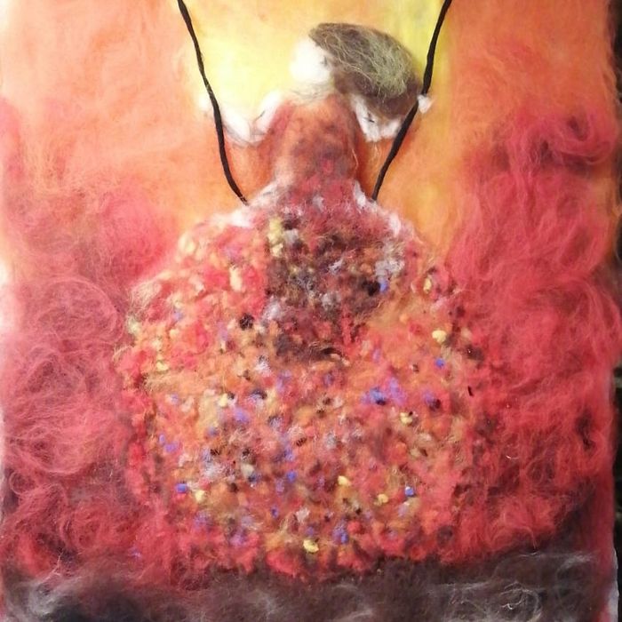 Шерстяная акварель. Качели