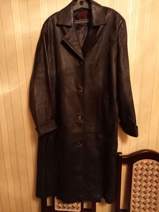 Плащь-пальто кожанный