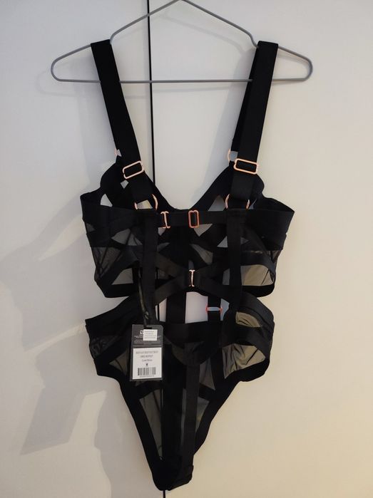 Body lingerie negru, tip harness- nou, cu etichetă