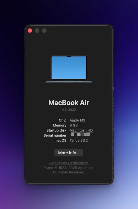 MacBook Air M2 | 8GB RAM | 256GB SSD | Space Gray | Cutie & Accesorii