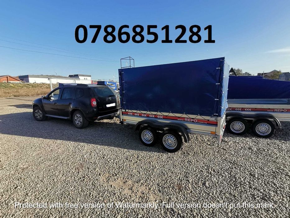 Remorca Dublu Ax  750 Kg Cu Prelata Mono Atv Auto Apicola Marfa Cargo