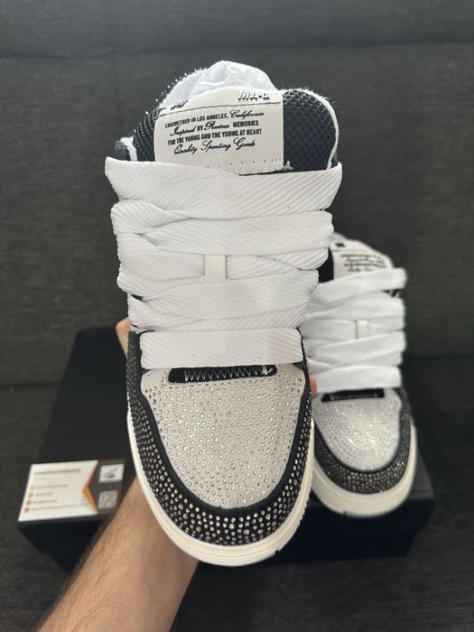 AMIRI MA1 White Black Crystal Embellished