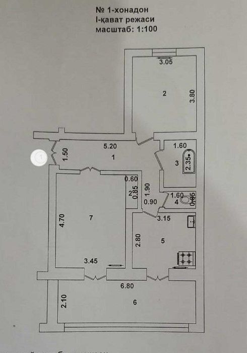 Продается квартира в Яшнабдском районе Ташсельмаш 2х комнатная 1-этаж