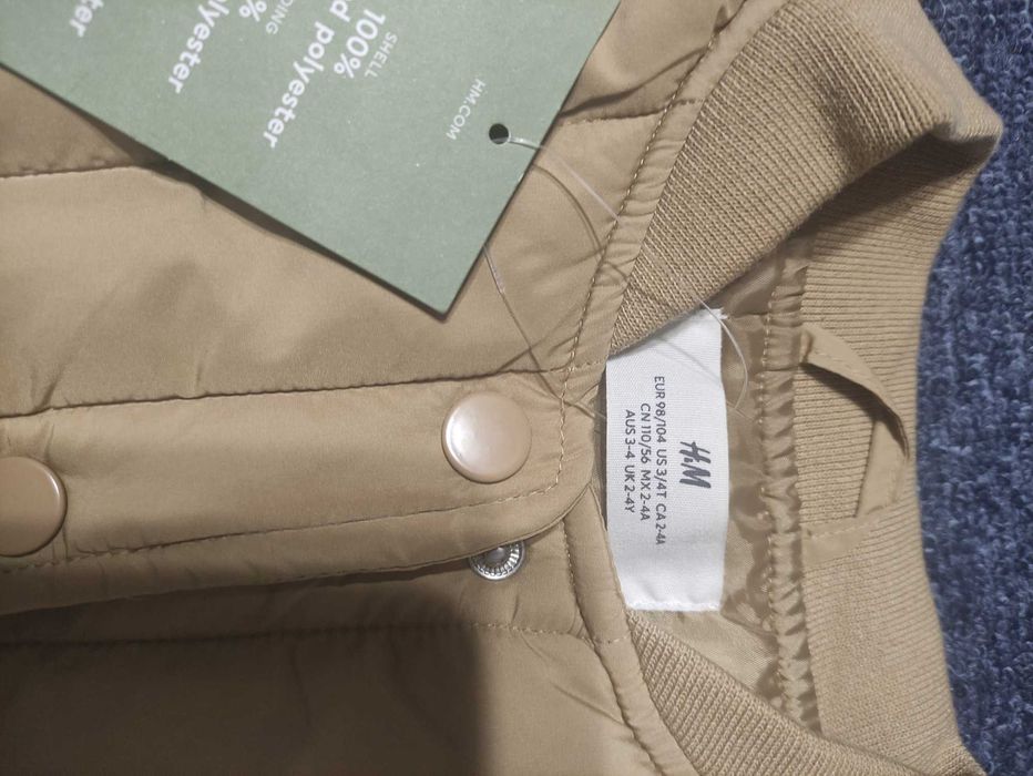 Детски елек НМ с принт Sonic, шушляков елек, капитониран елек, 98/104