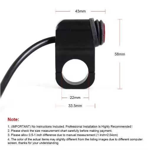 Buton atv, quad, buggy, moto, rezistent la apa, corp aluminiu