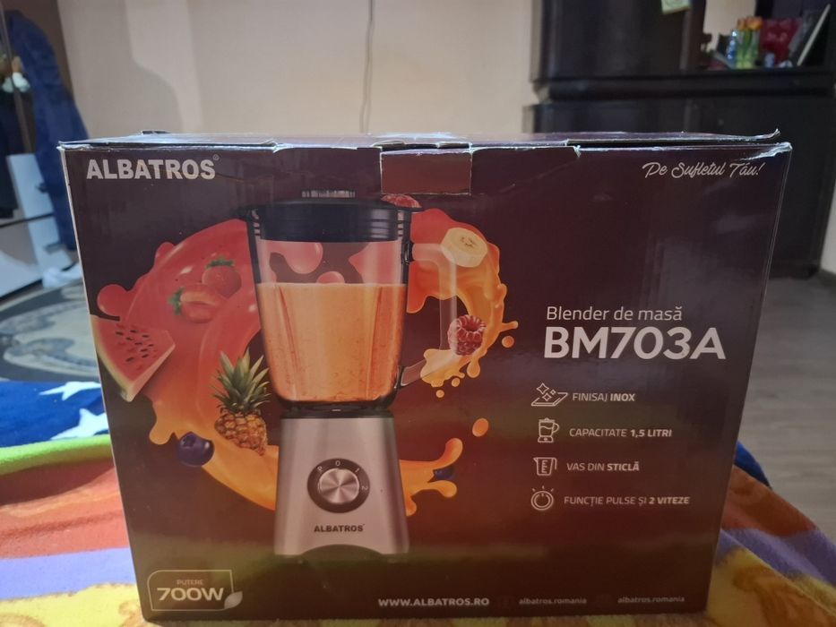 Blender Albatros 700w Vas Sticla 1.5L Cu Cutie