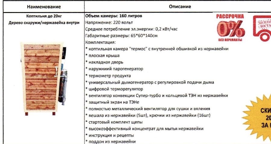 Продам коптильню до 20 кг