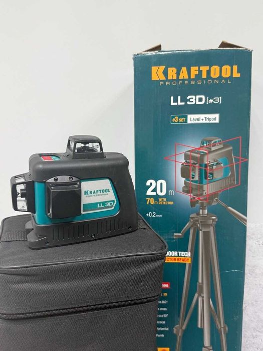 Лазерный уровень Kraftool LL3D, Л 976101 (Кокшетау,ул.Ауельбекова 147)
