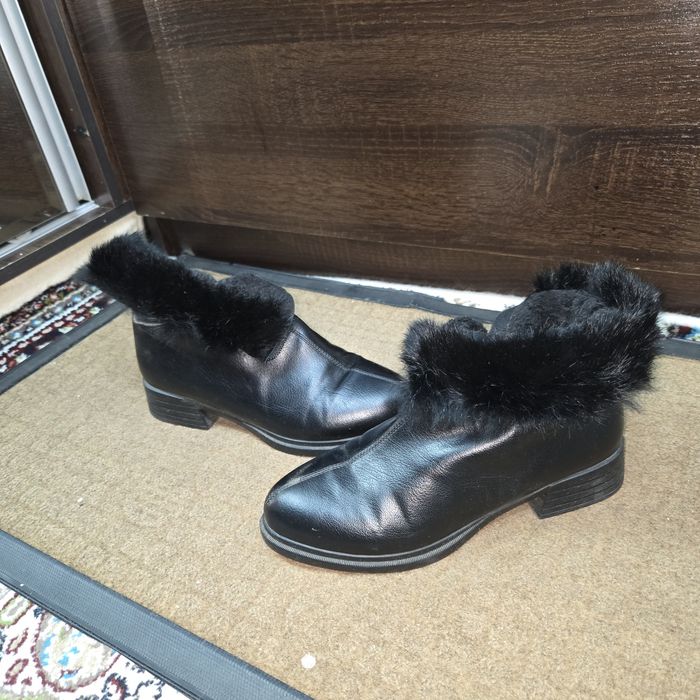 Сапоги зимние тёплые кожаные