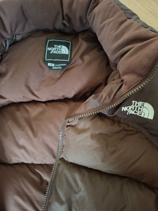 Винтидж Y2K Оригинално яке рр L The North Face Nuptse 700 (Кафяво / Пух)