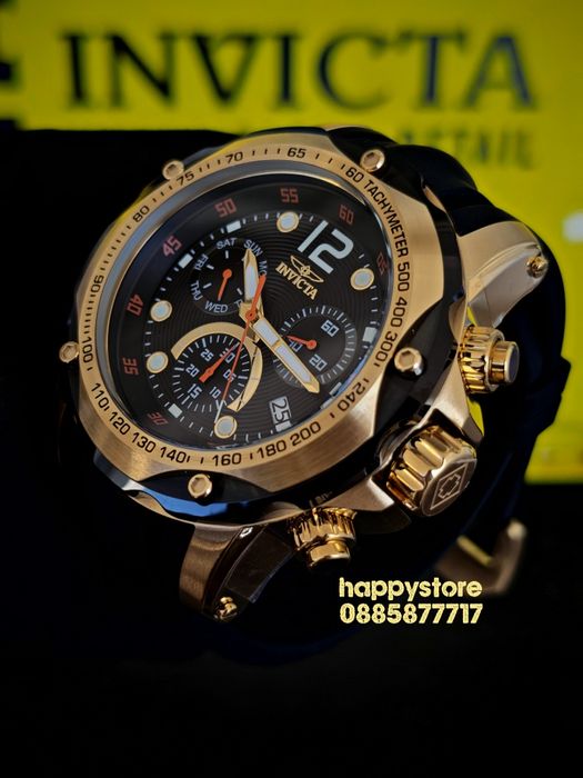 INVICTA Speedway Gold/Black Swiss 51 mm, Инвикта нов ръчен часовник