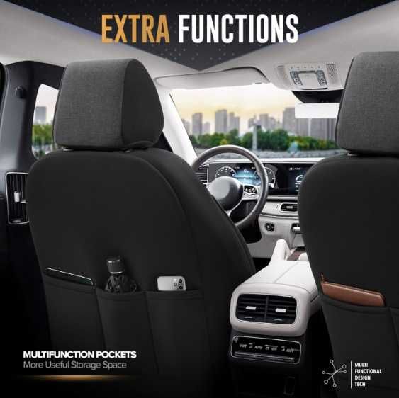 Луксозна тапицерия OTOM текстил с еко кожа THRONE Design – Черна със сив шев
