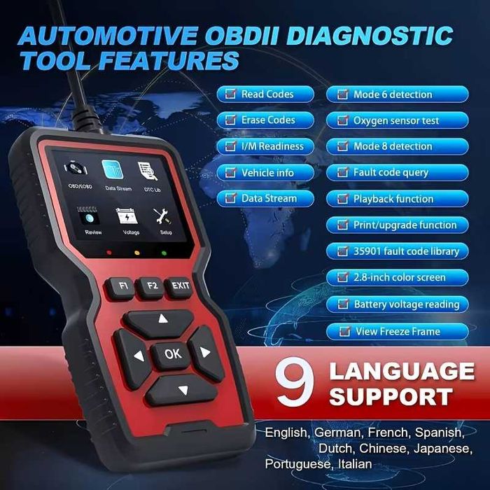 Автодиагностика диагностика за кола  OBD2 скенер scanner ОБД2 ELM327 скенер за кодове четец на грешки check engine лампа