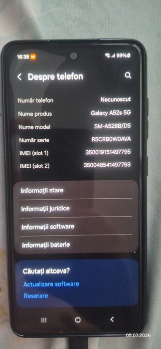 Vând Samsung Galaxy A52s 5 G
