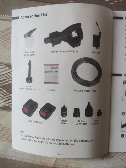 Pistol de spalat cu presiune fara fir