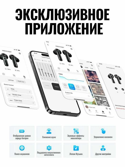 Наушники Беспроводные HOCO EQ27  функцией шумоподавления