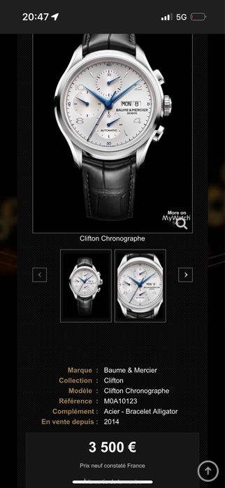 Продам часы почти новые Baume & Mercier
