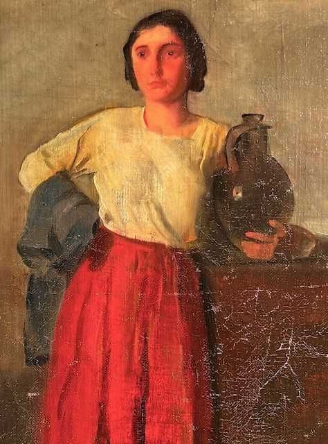 DE COLECTIE! Tablou VECHI ~Fata cu ulcior~Szüle Péter (1886-1944)