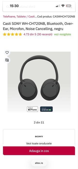 Casti Sony WH-CH720NB