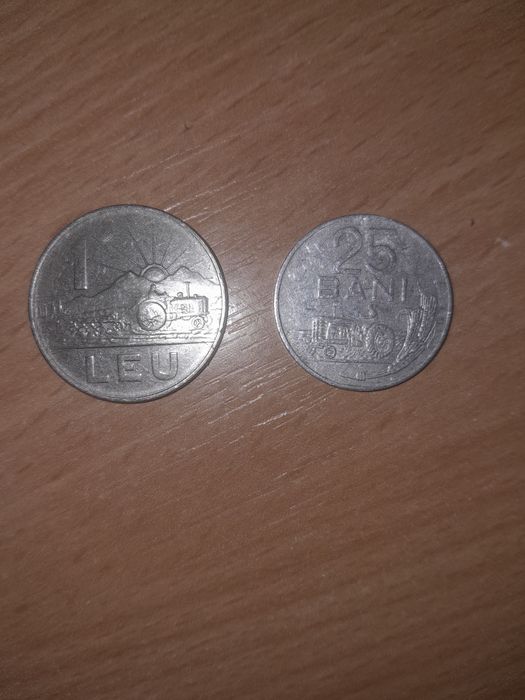 Vănd monede de colecție, o monedă de un leu și una de 25 de bani