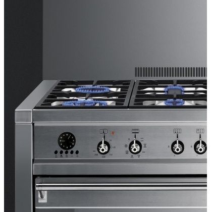 Masina de gatit mixta Smeg Opera CS19-5 inox estetica argintie 90 cm
