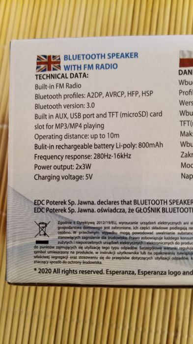 Boxa stereo buetooth, wireless cu radio FM