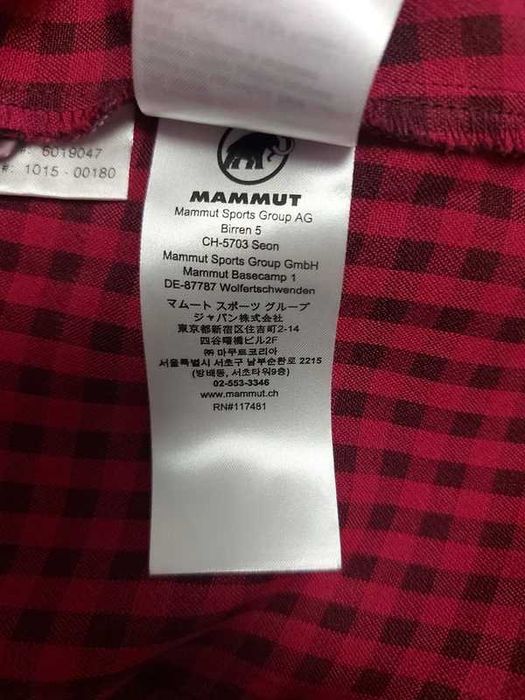 Cămașă Mammut, mărime S, vișiniu, carouri, material tehnic, regular fit