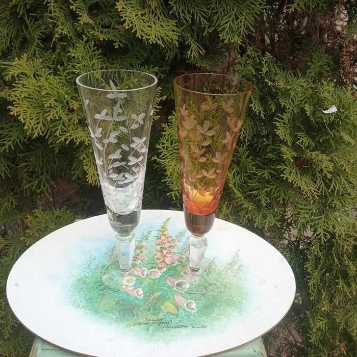 Фужеры "Весна". Статуэтки "Карандаш с Кляксой",  "Олимпийский мишка"