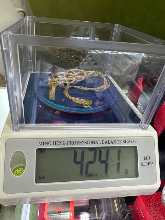 Золото комплект колье и серёжки 60 грамм