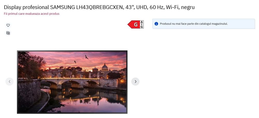 Vand Display profesional SAMSUNG LH43QBREBGCXEN si Display PMH Series