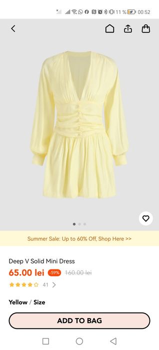Rochie galbena mini