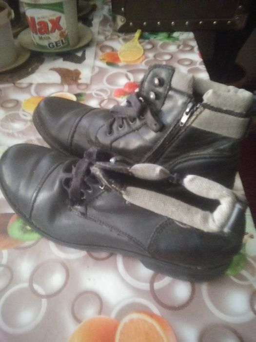 Мужской обувь черний зимнийчисто кожа