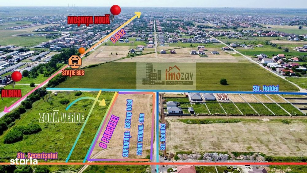 8 Parcele de teren de vânzare – Strada Recoltei (5 vǎndute - 3 rămase)